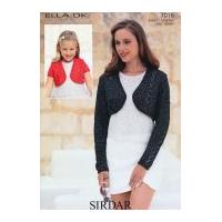 Sirdar Ladies & Girls Boleros Ella Knitting Pattern 7016 DK