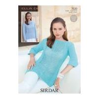 Sirdar Ladies Sweaters Ella Knitting Pattern 7020 DK