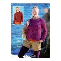Sirdar Ladies Sweaters Click Knitting Pattern 9860 Chunky