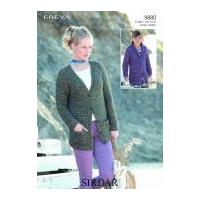Sirdar Ladies & Girls Cardigans Freya Knitting Pattern 9880 Chunky