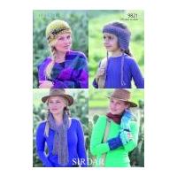 sirdar ladies girls hats scarf wrist warmers indie knitting pattern 98 ...
