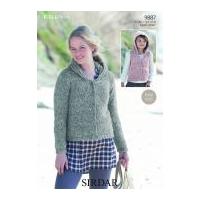 Sirdar Ladies & Girls Hoodie & Waistcoat Freya Knitting Pattern 9887 Chunky