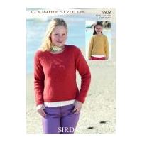 Sirdar Ladies & Girls Picture Sweaters Country Style Knitting Pattern 9808 DK