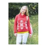Sirdar Ladies Christmas Sweater Country Style Knitting Pattern 9754 DK