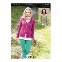 sirdar ladies girls cardigans country style knitting pattern 9753 dk