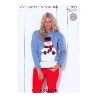 Sirdar Ladies Christmas Sweater Country Style Knitting Pattern 9723 DK