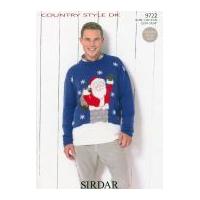Sirdar Mens Christmas Sweater Country Style Knitting Pattern 9722 DK