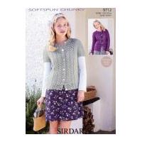 Sirdar Ladies Cardigans Softspun Knitting Pattern 9712 Chunky