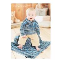 Sirdar Baby Sweater & Blanket Smiley Stripes Knitting Pattern 1389 DK