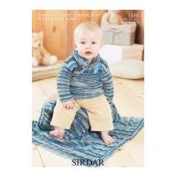 sirdar baby sweater blanket smiley stripes knitting pattern 1389 dk