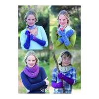 Sirdar Ladies & Girls Mittens & Snood Click Knitting Pattern 9858 DK
