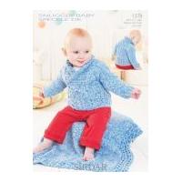 Sirdar Baby Sweater & Blanket Baby Crofter Knitting Pattern 1379 DK