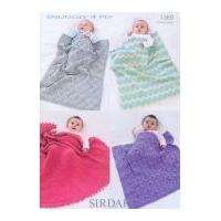 Sirdar Baby Blankets Knitting Pattern 1369 4 Ply