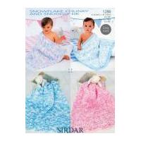 Sirdar Baby Shawls & Blankets Snowflake Knitting Pattern 1286 DK, Chunky