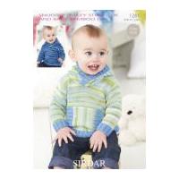 Sirdar Baby Hoodies Smiley Stripes Knitting Pattern 1261 DK