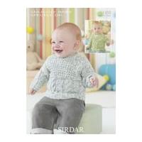 Sirdar Baby Sweaters Baby Crofter Knitting Pattern 1355 DK