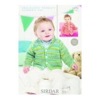 Sirdar Baby Cardigans Smiley Stripes Knitting Pattern 1479 DK