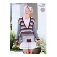 Sirdar Ladies Tunic Top Softspun Knitting Pattern 9714 Chunky