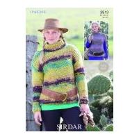 Sirdar Ladies Sweater & Top Indie Knitting Pattern 9819 Super Chunky