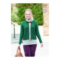 Sirdar Ladies Jacket Wash 'n' Wear Knitting Pattern 9839 DK