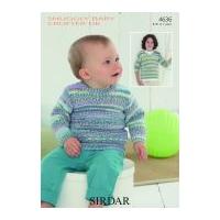 Sirdar Baby Sweaters Baby Crofter Knitting Pattern 4636 DK