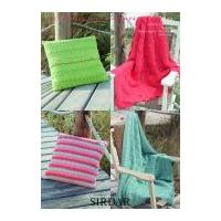 Sirdar Home Cushions & Throws Cotton Rich Knitting Pattern 7749 Aran