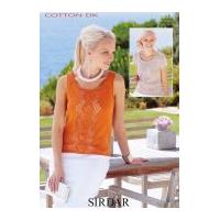 sirdar ladies top cotton knitting pattern 7212 dk