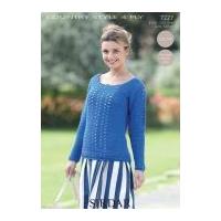 Sirdar Ladies Sweater Country Style Crochet Pattern 7227 4 Ply