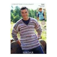 Sirdar Mens & Boys Sweater & Tank Top Knitting Pattern 9381 Chunky