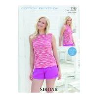 Sirdar Ladies Top Cotton Knitting Pattern 7765 DK