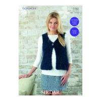 Sirdar Ladies Gilet Touch Fur Knitting Pattern 7782