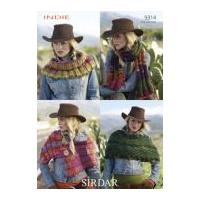 Sirdar Ladies Cowl, Scarf, Wrap & Cape Indie Knitting Pattern 9314 Super Chunky