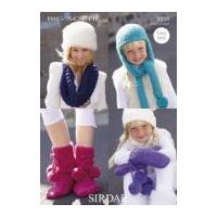 Sirdar Ladies & Girls Hats, Scarves, Mittens & Slipper Boots Big Softie Knitting Pattern 9354 Super Chunky