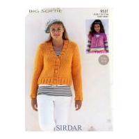 sirdar ladies girls cardigans big softie knitting pattern 9531 super c ...