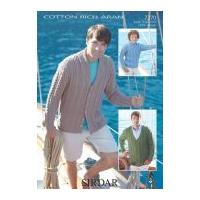 Sirdar Mens & Boys Sweaters Cotton Rich Knitting Pattern 7270 Aran