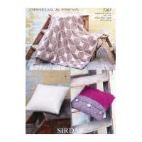 sirdar home throw cushions ophelia freya knitting pattern 7267 chunky