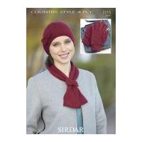 Sirdar Ladies Hat, Scarf & Gloves Country Style Knitting Pattern 7115 4 Ply