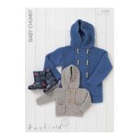 Sirdar Baby Duffle Coat Knitting Pattern 4486 Chunky
