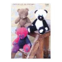 Sirdar Teddy Bear Toys Ophelia & Freya Knitting Pattern 7269 Chunky
