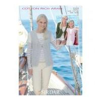 Sirdar Ladies & Girls Cardigans & Waistcoat Cotton Rich Knitting Pattern 7277 Aran