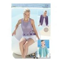 Sirdar Ladies & Girls Cardigan Top Cotton Crochet Pattern 7238 DK