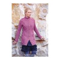 Sirdar Ladies Jacket Wool Rich Knitting Pattern 7332 Aran