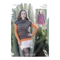 sirdar ladies girls tops divine knitting pattern 7175 dk