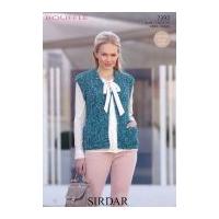Sirdar Ladies Waistcoat Bouffle Knitting Pattern 7392 Chunky