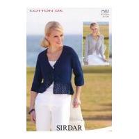 Sirdar Ladies Cardigans Cotton Knitting Pattern 7502 DK