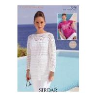 sirdar ladies top sweater cotton crochet pattern 7076 dk