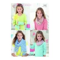 Sirdar Girls Scarf, Snoods & Wrist Warmers Jolly Knitting Pattern 2461 DK