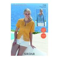 Sirdar Ladies Cardigans Cotton Crochet Pattern 7740 DK