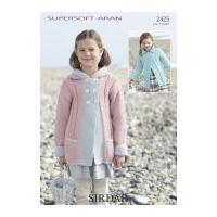 Sirdar Girls Coats Supersoft Knitting Pattern 2425 Aran