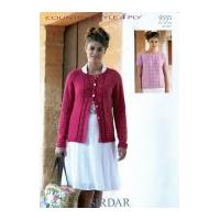 Sirdar Ladies Cardigan & Top Twin Set Country Style Knitting Pattern 9555 4 Ply